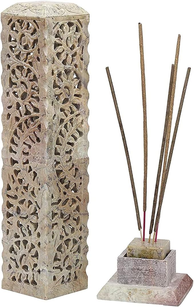 Carry Me Handmade Marble Soapstone Incense Stick Burner - skull incense burner