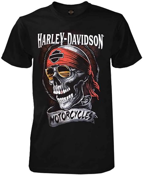 Harley-Davidson Men's Distressed Shady Skull Short Sleeve T-Shirt - skull tshirt