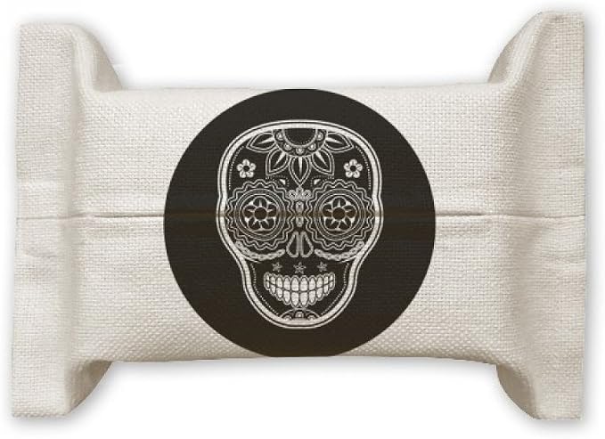 DIYthinker Black White Mexico Day of Dead Cotton Linen Tissue Paper Cover Holder Storage Container Gift - skull toilet paper