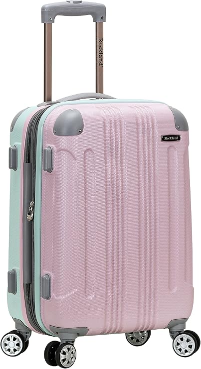 Rockland London Hardside Spinner Wheel Luggage, Carry-On 20", Mint - skull suitcase