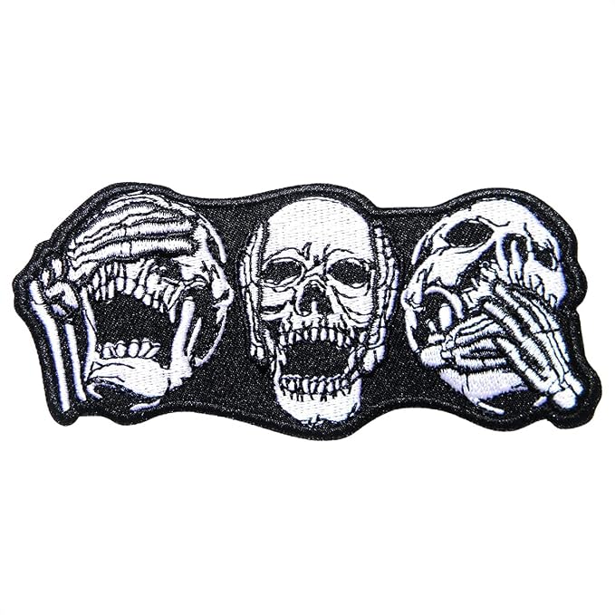 Iron On Biker Patches, Skull Patch, Motorcycle Patches for Vests - skull jacket