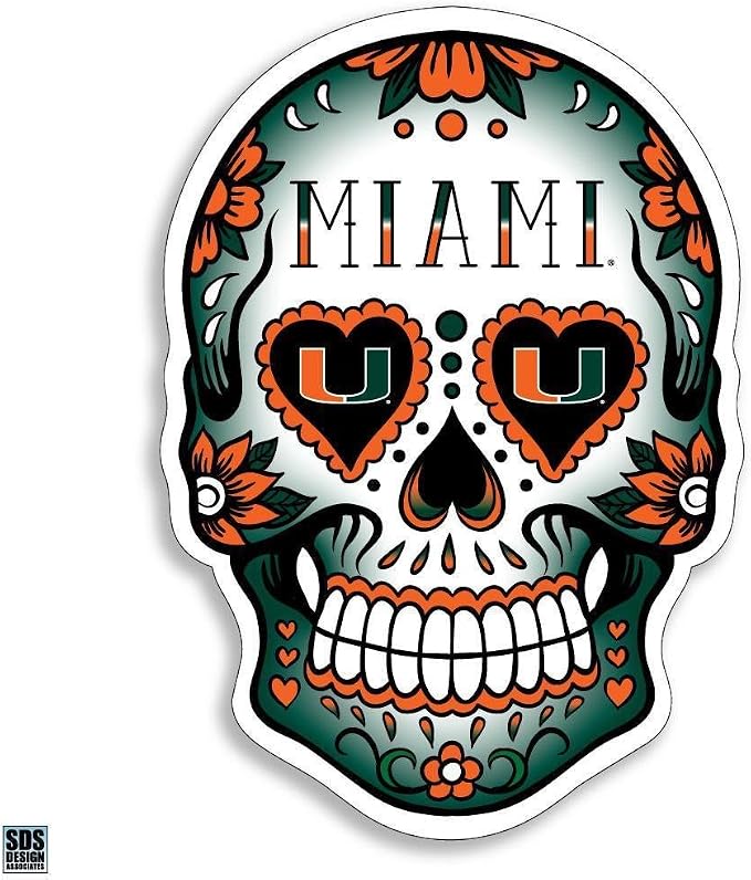 Premium Sugar Skull Sticker – 4 Inch Catrina Calavera Vinyl Decal for Laptop, Car, Journal – Day of Dead Skull Sticker, Small Dia de Los Muertos Stickers for Kids, Skeleton Head Decor - skull sticker