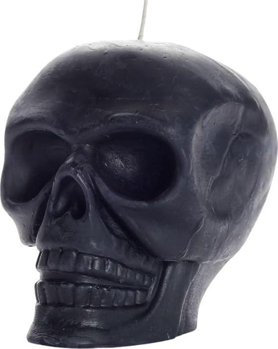 Big Dipper Wax Works Black Skull Candle, Unscented (3.5 x 3.75in)