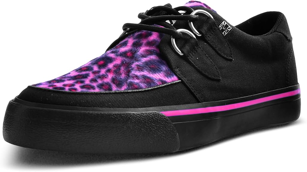 T.U.K Shoes Velvet Anarchic Creeper Sneaker for Women and Men | 3 Dring Lace Up Shoes and Interlace | Classic Round Toe and Sole - sugar skull boots