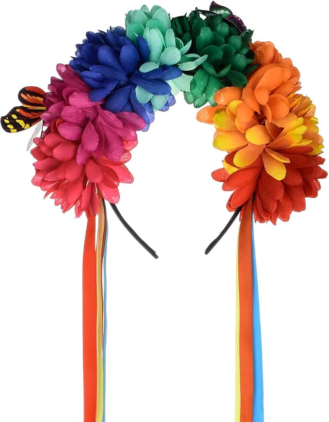 DreamLily Flower Crown Headband Halloween Cinco De Mayo Party Costume Dia de los muertos Headpiece NC25 - skull headband
