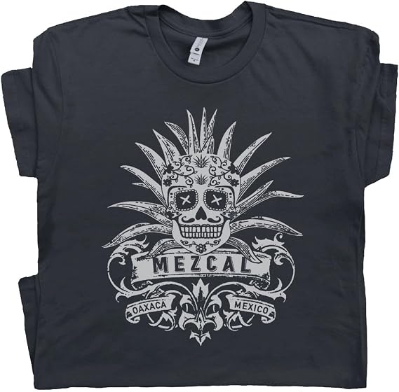 Mezcal T Shirt Cool Tequila Vintage Mexican Sugar Skull Graphic Tee - skull tshirt