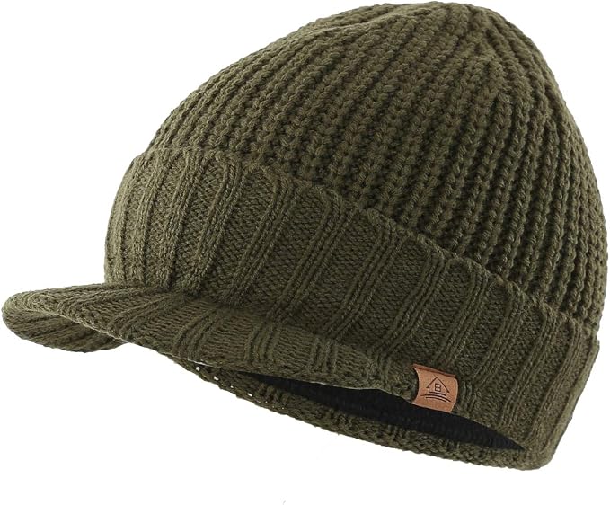 Home Prefer Men's Winter Hat Thick Knit Beanie Cap with Visor Newsboy Beanie Hat - sugar skull costume