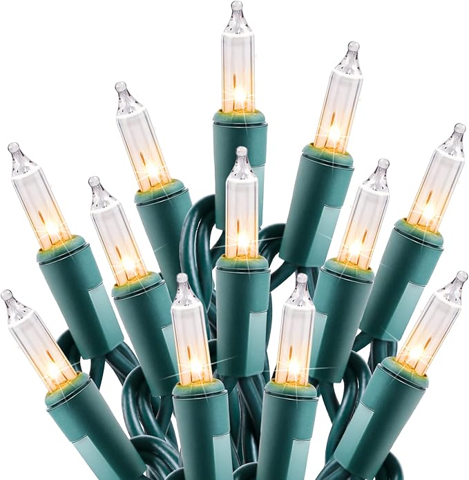 Minetom Clear Christmas String Lights 100 Count 20 Feet Incandescent Bulb - string light