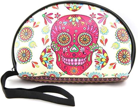 Skull Makeup Bags Day of Dead Accessories Sugar Skull Gifts Skull Mexican Cosmetic Bag - sugar skull makeup