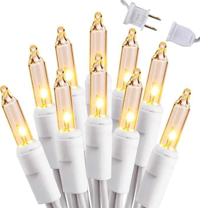 Brizled Incandescent Christmas Tree Lights, 300 Count, 69.6 ft, Clear White - string light