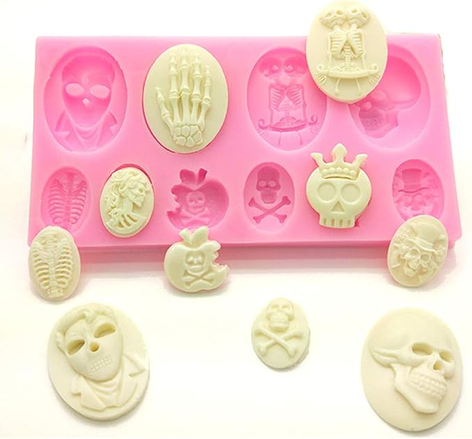 FOYARA Halloween Skull Skeleton Silicone Fondant Mould Chocolate Mold - skull ashtray