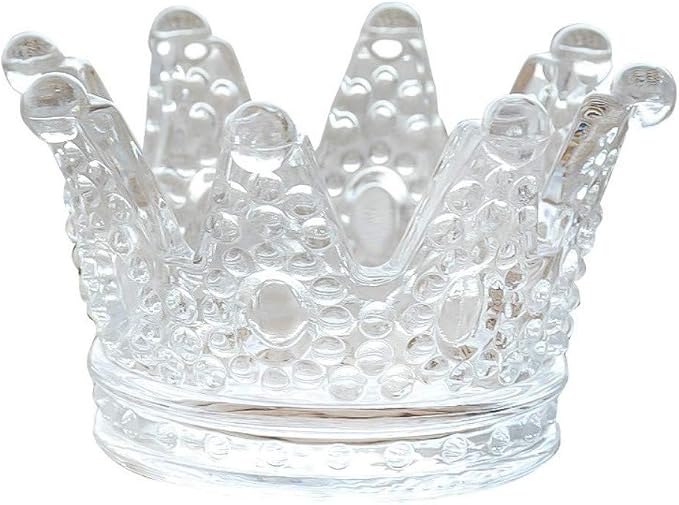 Glass Crown Ashtray,Creative Desktop Smoking Ash Tray Home Office Decoration (Transparent Crystal Glass) - skull ashtray