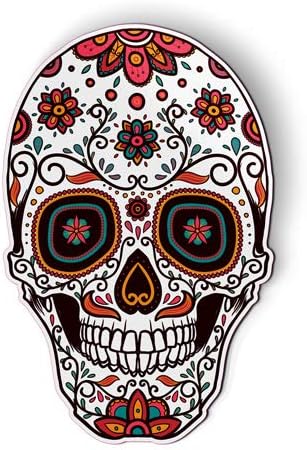 Sugar Skull Magnet for Car, Fridge, Locker, 5.5 in - skull figurine