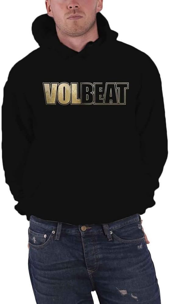 Volbeat Men's Bleeding Crown Skull (Back Print) Hooded Sweatshirt Black - skull hoodie