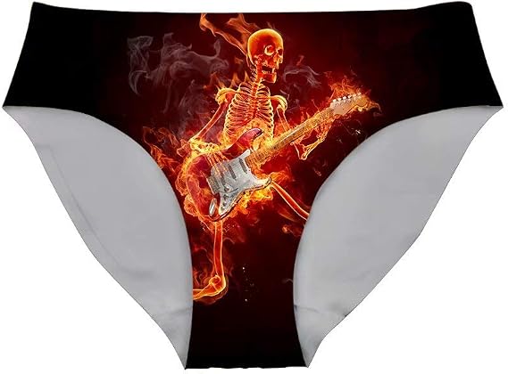 Funny Women Underwear Briefs Sexy Breathable Hipster Panty for Bachelorette Party - skull swimsuit