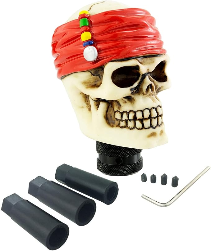 Pirate Skull Gear Lever Stick Shifter Handle Car Shift Knob - skull sticker