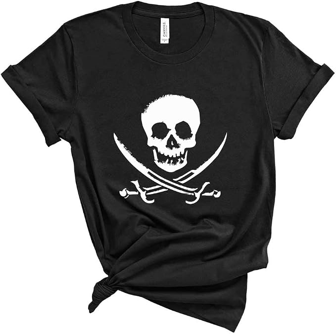 Pirate Shirt. Skull Crossbones Tee. Cruise Top - skull tshirt