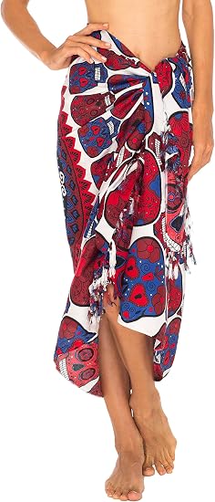 SHU-SHI Womens Beach Cover Up Sarong Swimsuit Cover Ups Day of The Dead - skull swimsuit