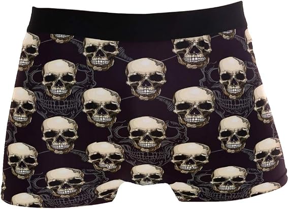 Avocado Raccoon Otter Mens Boxer Briefs Underwear Breathable Stretch Boxer Trunk with Pouch S-XXL - skull swimsuit