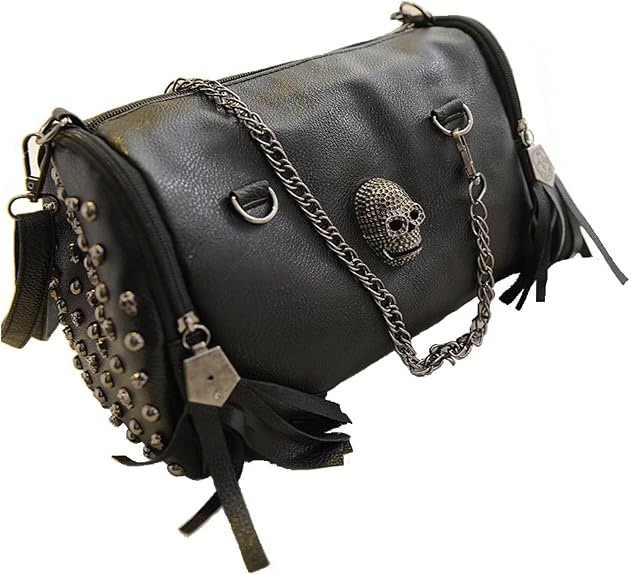 Fivelove Women Top Handle Shoulder Bag Personality Rivet Satchel Tote Middle Size Handbag Purse Bag - sugar skull handbags for sale