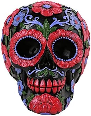 Pacific Giftware Day of The Dead Floral Skull Home Tabletop Decorative Resin Figurine - skull figurine
