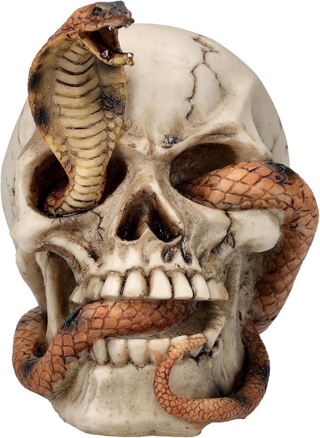 Pacific Giftware Snake Cobra Skull Home Tabletop Decorative Resin Small Figurine Statue - skull figurine