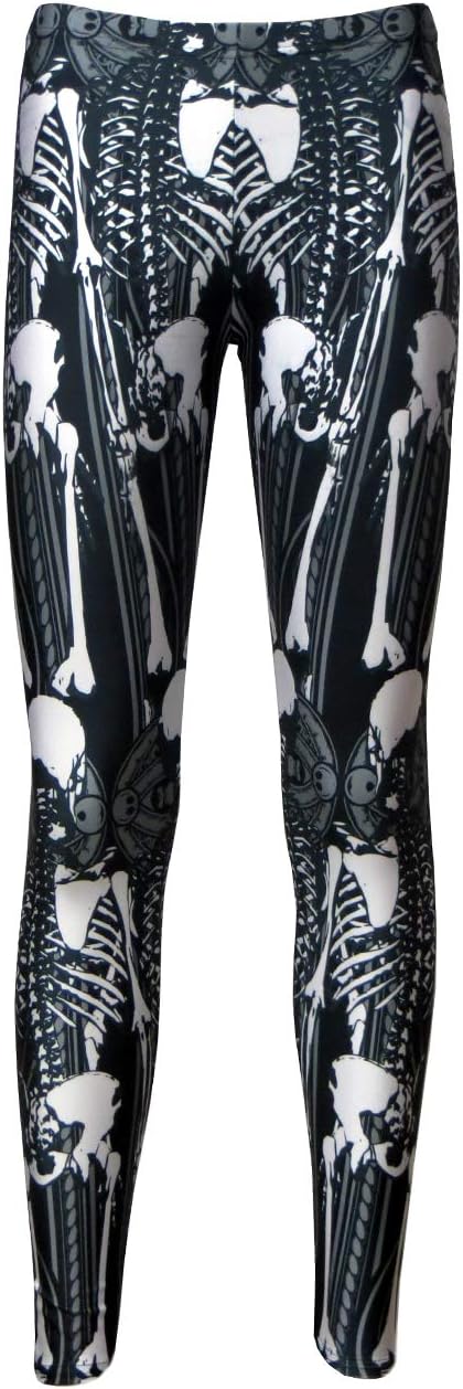 Mono Classic Leg Bones Skeleton Block Print Alternative Leggings - skull leggings
