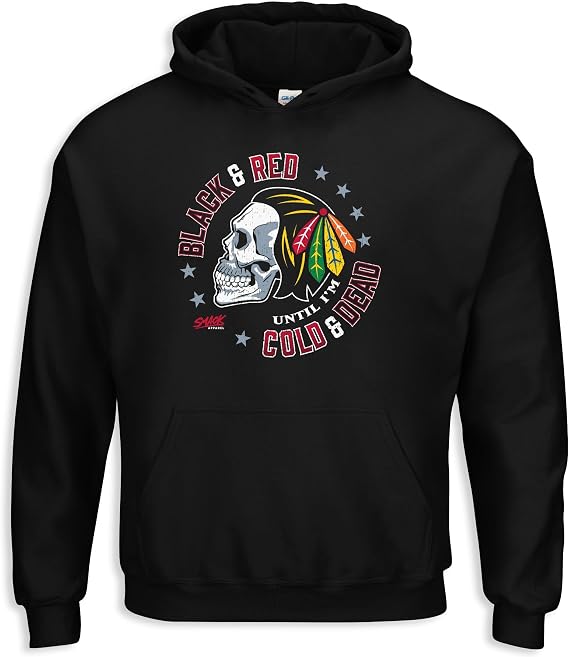 Smack Apparel Skull T-Shirt for Chicago Hockey Fans (SM-5XL) - skull hoodie