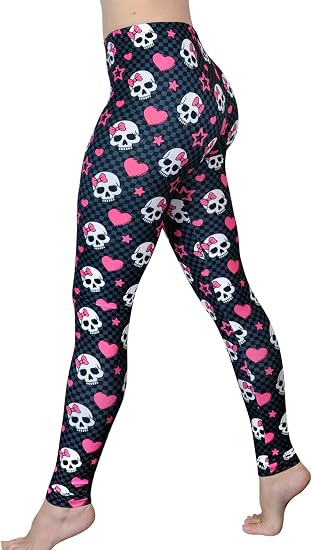 Comfy Yoga Pants – Soft Printed Workout Leggings for Women - Fun Lightweight Printed Yoga Leggings - skull leggings
