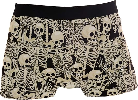 Comfortable Fun Skeletons Skull Sports Mens Underwear for Men L Boxer Briefs Polyester Men Size L - skull swimsuit