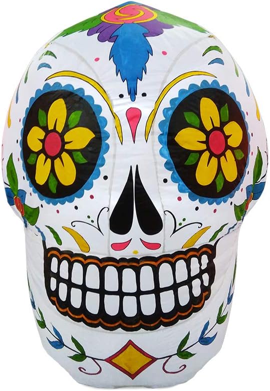 ProductWorks Spooky Town 4-Foot Day of The Dead Inflatable Sugar Skull - skull inflatable