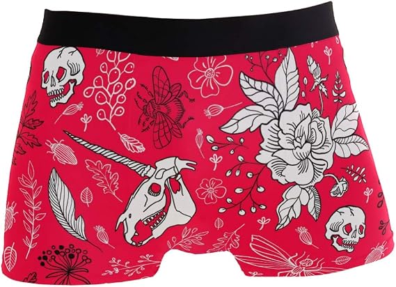 Fashion Colorful Summer Men's Casual Underwear Boxer Briefs Breathable Sport - skull swimsuit