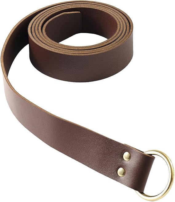 Medieval Knight Leather Belt Mens Reenactment Accessory - skull wallet