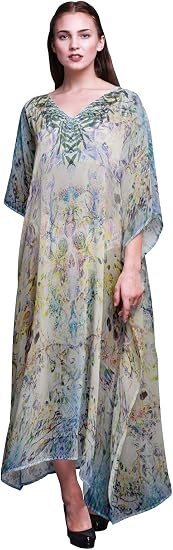 Womens Long Beach Kaftan Beachwear Bikini Coverup Maxi Dress - skull pajamas