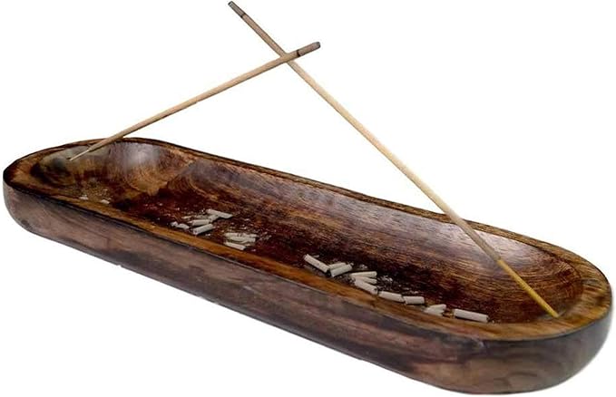 raajsee Wooden Brown Incense Holder -Incense Burner Holder –Ash Catcher - Incense Stick Holder - Meditation & Yoga - Great Gift for Any Occasion Size 11x4 inch - skull incense burner