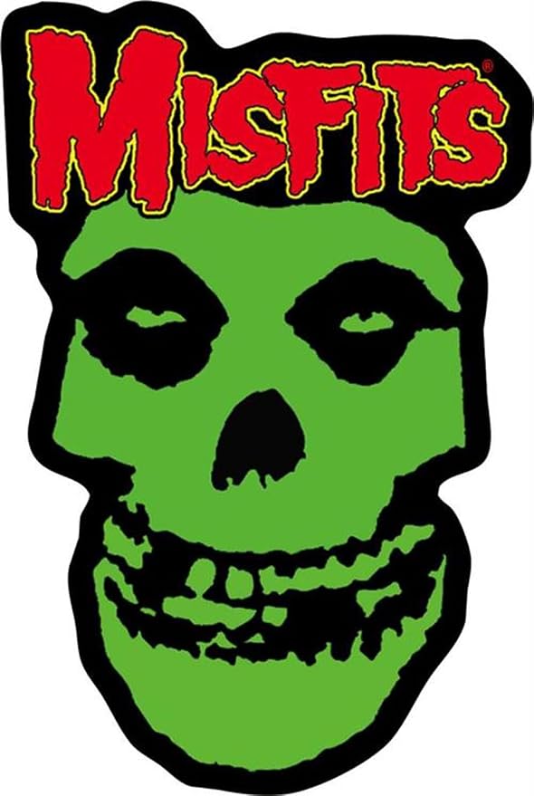 Misfits Green Skull - Embroidered Sew On Patch 2" X 3 1/4" - skull jacket