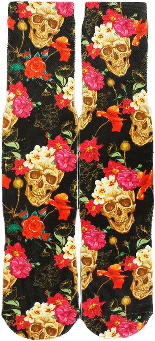 Benefeet Sox Mens Funny Crazy Socks Unisex Novelty 3D Print Tube Socks - sugar skull costume
