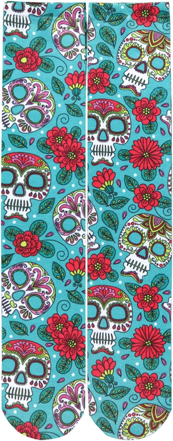 Benefeet Sox Women Girls Funny Novelty Knee High Socks Crazy Cute Over Calf Socks 3D Print Socks Halloween Christmas Cosplay - sugar skull costume