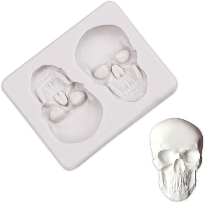 KOOBOOK Skeleton Head Skull Silicone Mold Chocolate Candy Cake DIY Tools - skull ashtray