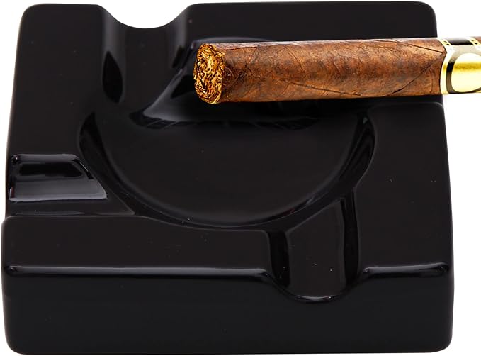 Ceramic Ashtray Black - 5.9 inches and 8.5 inches (5.9 Inches) - skull ashtray