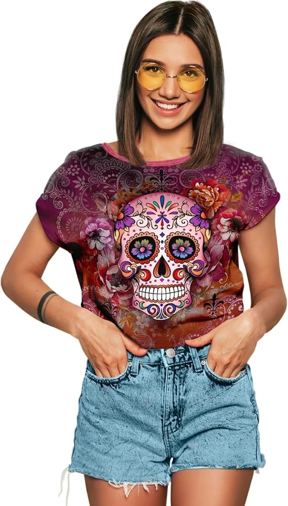Halloween Skull Shirt – Funny Skeleton T-Shirt for Women, Halloween Graphic Tee, Vintage Halloween Shirt - skull leggings