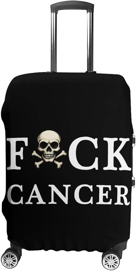 Fuck Cancer Skull And Crossbones Suitcase Covers for Luggage Carry On Cover Travel Accessories Fit 19-32 Inch - skull suitcase