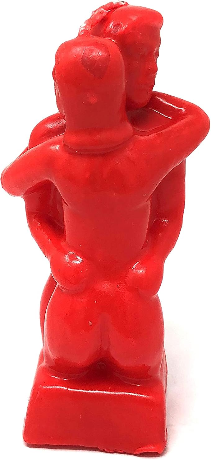 Vrinda Decorative Candle - Erotic Couple Assorted Art Portrait Candle Mould - Handcrafted Romantic Figurine Candles for Couples, Valentines, and Special Occasions (Red) - skull candle