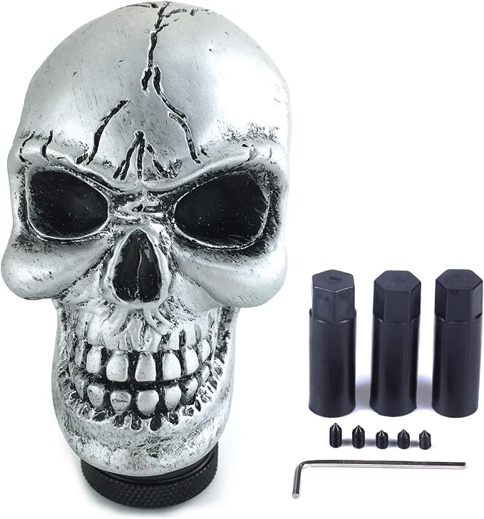 Small Skull Head Shift Knob Manual Car Gear Stick Shifter Handle - skull sticker