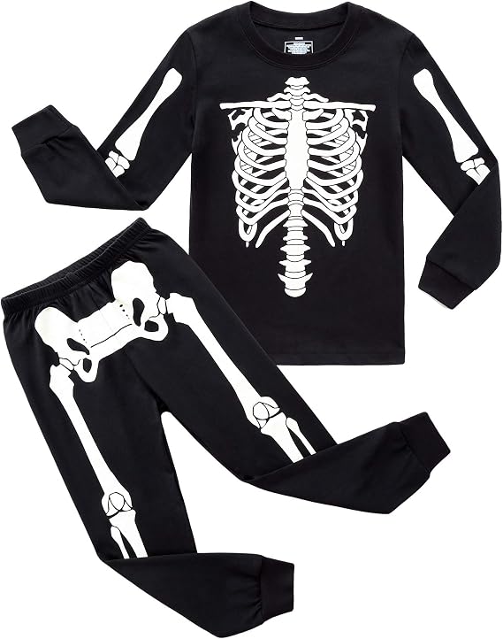 RKOIAN Little Boys Girls' Pajamas Sets Toddler Glow in The Dark Pjs - skeleton