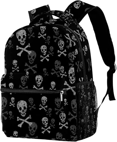 EVANLinsim Skull And Bones Backpacks Boys Girls School Book Bag Travel Hiking Camping Daypack Rucksack