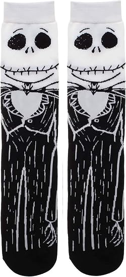Grand Clothing Outlet Nightmare Before Christmas Jack Skellington Bones 360 Character Socks, Black, One Size - sugar skull costume