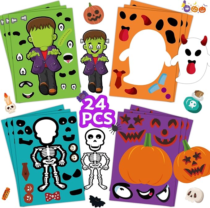 Halloween Stickers for Kids, Halloween Games Activities Crafts - skull sticker