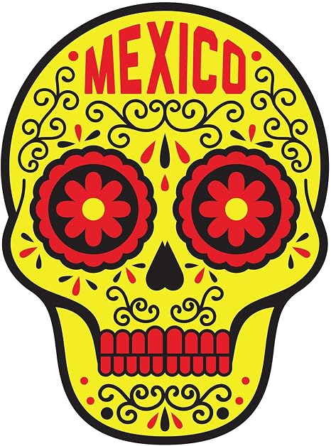 Vagabond Heart Mexico Sticker - Weatherproof Vinyl Day of the Dead Souvenir Sugar Skull Decal - skull sticker