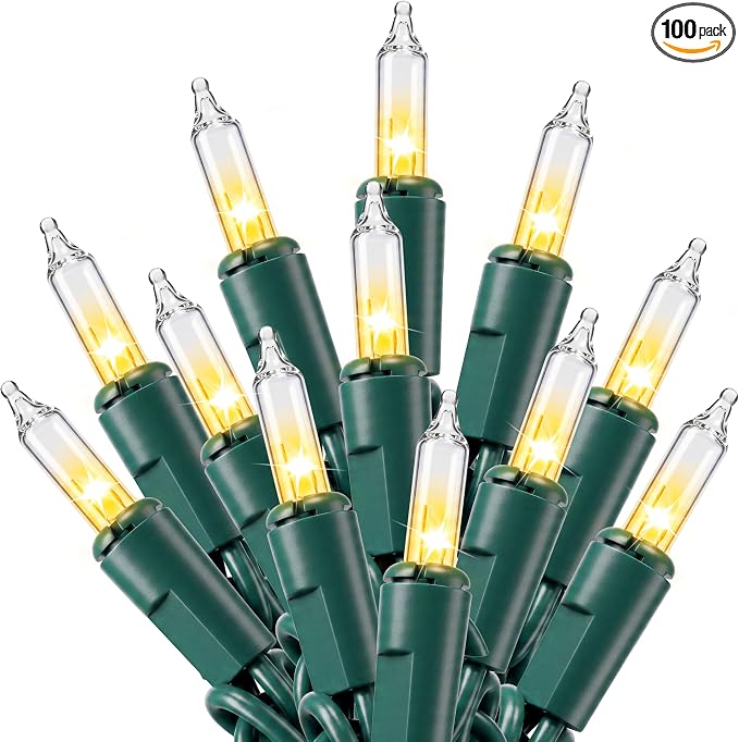 Joiedomi Clear Christmas String Lights Indoor,100 Count Mini White Fairy Light Outdoor,19.4 FT Decor for Patio Dorm Classroom Bedroom Holiday Wedding Party Garland Birthday Festival,Green Wire - string light